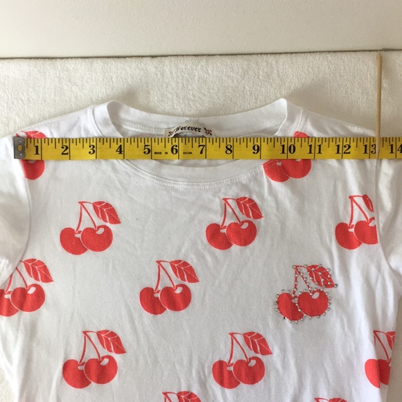✨SOLD✨Forever red cute cherries print white tee - Picture 7 of 7